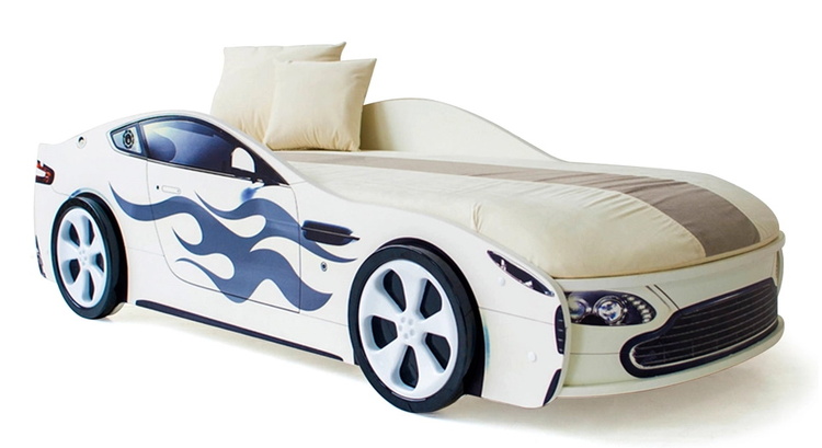 Кровать-машина Бондмобиль белый Бельмарко в Красноперекопске